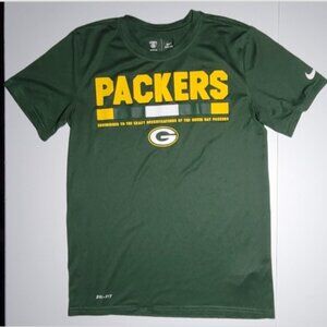 Nike Dri Fit NFL Equipment Womens Green Bay Packers T Shirt Size Small